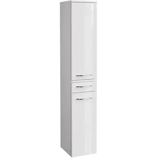 Fackelmann Milano Hochschrank 30,5 x 165,5 cm Weiß Glas/Holz/Metall/MDF/Spanplatte