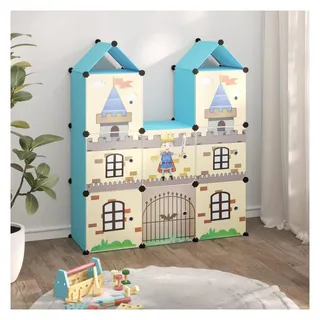 vidaXL Kinderschrank Modular mit 8 Würfeln Blau PP