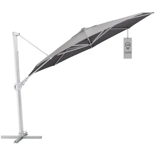 Kettler Ampelschirm LED 350 Sonnenschirm rund silber /charcoal