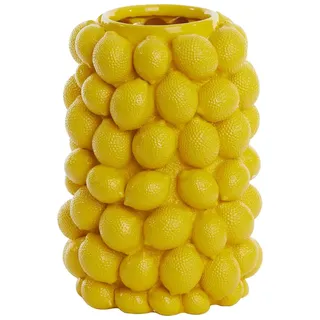 Light & Living Vase Zitrone, Polyresin, Gelb, 33 cm hoch, Ø 23 cm