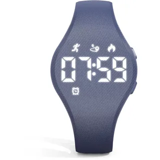 Focwony Digitale Fitness-Tracker-Uhr für Kinder mit LED-Anzeige, für 5–15 Jahre, wasserdichte Armbanduhr ohne App, mit Schrittzähler, Wecker, für Kinder, Jungen, Mädchen, Teenager (Grau)