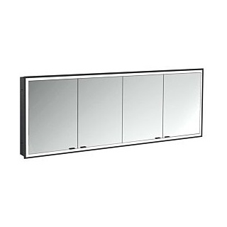 Emco prime Unterputz-Lichtspiegelschrank 949713598 1800x730mm, 4-türig, schwarz/spiegel