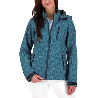 DEPROC activ DEPROC-Active Damen Softshelljacke mit abnehmbarer Kapuze Übergangsjacke Windbreaker SHELBY PEAK petrol 36