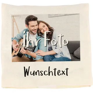 Herz & Heim® Kirschkernkissen mit waschbaren Bezug - Fotoaufdruck und Wunschtext - als Ersatz für Ihren Schatz oder Geschenk für Oma und Opa Blütenrahmen