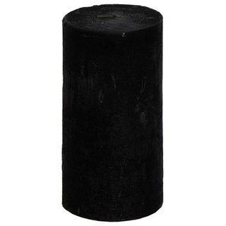 B&S Stumpenkerze Kerze Frostoptik schwarz Ø 10 x 20 cm schwarz