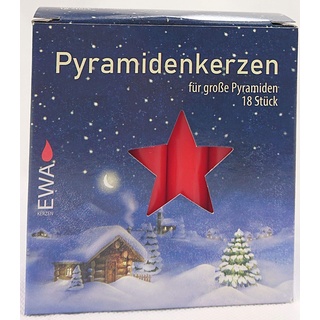 JEKA Pyramid Kerzen, Pyramiden Pyramidenkerze Wachs (Rot, 1.8 x 1.8 x 10.5 cm (4er Pack))