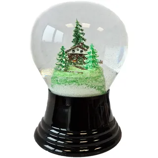 Schneekugel Echtglaskugel - Fast wie echter Schnee Motiv: Haus, 8 cm