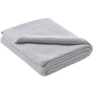 Wometo Strickdecke 140 x 190 cm Weiß/Grau