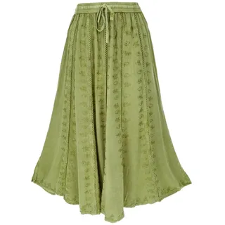 Guru-Shop Minirock Bestickter Boho Hippie Rock, indischer.. alternative Bekleidung grün