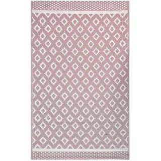 Beliani Outdoorteppich, Pink, Weiß, Kunststoff, 120x180 cm, Teppiche & Böden, Teppiche, Outdoorteppiche