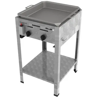 ChattenGlut Gasbräter 2-flammig 480 x 530 x 800 cm Edelstahl inkl. Pfanne