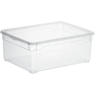 Rotho Aufbewahrungsbox mit Deckel , transparent/klar , Kunststoff , Maße (cm): B: 26,5 H: 14
