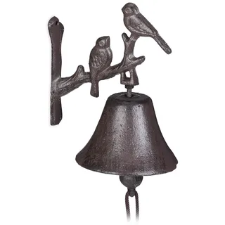 Relaxdays Türglocke Gusseisen, Vogel Dunkelbraun