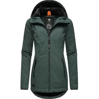 Winterjacke RAGWEAR "Zuzka Winter", Damen, Gr. XXXL(46), grün, Außenmaterial: 100% Polyester. Innenfutter: 100% Polyester. Kapuzenfutter: 100% Polyester. Wattierung: 100% Polyester, tailliert Po-bedeckend, mit Knopf Rippstrickbündchen mit Druckknopf, Jacken Winterjacke, Wasserdichter Winterparka mit Teddyfleece Innenfutter