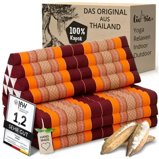 livasia Sitzsack Thaikissen XXL breit - 190x80x8cm, Kapok, vegan, handgefertigt orange
