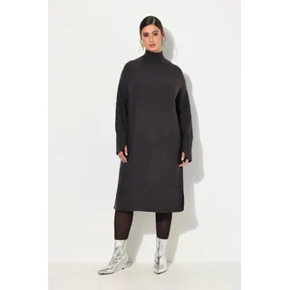 Ulla Popken Minikleid Strickkleid Linksstrick Grau 46/48