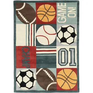 Game On Teppich - Mehrfarbig / Hellblau 100x160