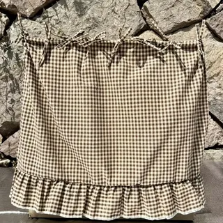 Generisch Handgefertigte Ofen-Schürze im Landhausstil, Deko-Vorhang für Backofen aus, Hitzebeständige Ofenabdeckung mit Rüschen Schleifen, Spülmaschinen-Vorhang für Küche Landhaus-Deko (Oat)