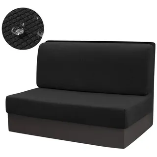 Coonoor Sofaschoner 2 Stück Camper Kissenbezüge, Bezüge Für Wohnwagenpolster Jacquard, Wohnmobil-Sitzbezüge für Anhänger, Sofa-Sitzkissenbezüge schwarz