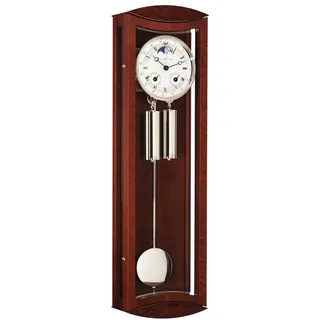 Hermle Pendelwanduhr Wanduhr mit Pendel Vollkalender (Mechanisches Uhrwerk mit Vollkalender) rot