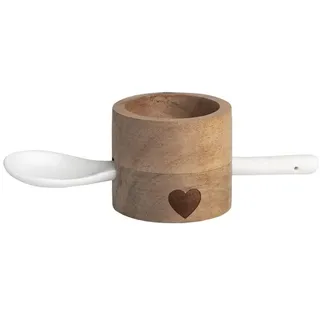 räder Eierbecher Herz Braun Set