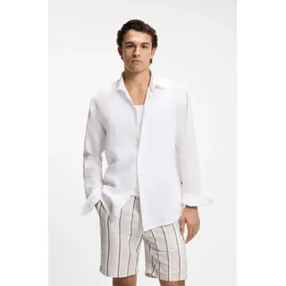 Boss Leinenhemd Regular Fit Weiß 3XL