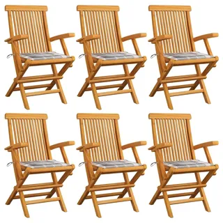 vidaXL Gartenstuhl 60 x 60 x 89 cm grau 6 St.