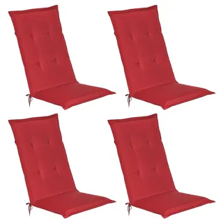 Beautissu Loft HL Hochlehner 120x50x6cm Rot 4tlg