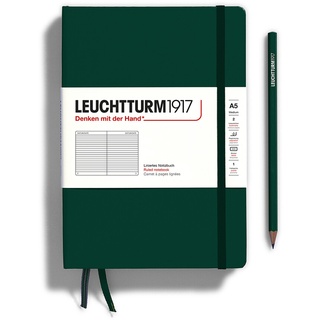 Notizbuch Medium (A5) Hardcover 251 nummerierte Seiten Forest Green liniert