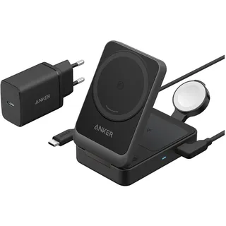 Anker MagGo Wireless Charger (15W, Foldable 3-in-1, Black)