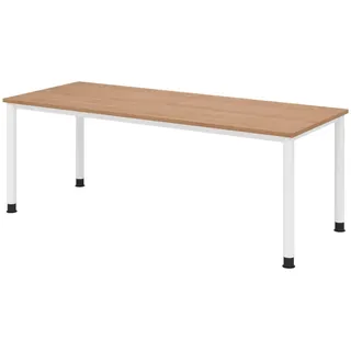 bümö Schreibtisch Serie-H Nussbaum / Weiß