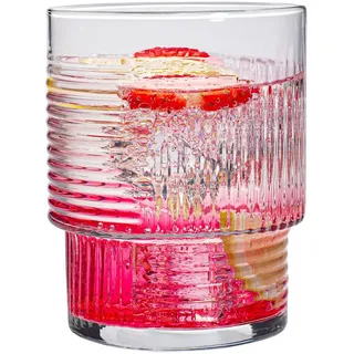 KONZEPT Gläser-Set Trinkgläser Set 320 ml Geriffelte, 6-tlg., 6 Stück, ideal für Cocktails Wasser, Softdrinks