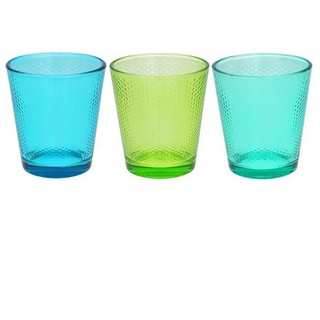 Tognana 3er Set Wassergläser Golf Summer Grün/Blau/Türkis