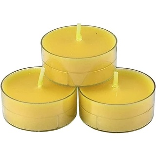 nk Candles 20 dänische Teelichter farbig durchgefärbt ohne Duft (hell-gelb)