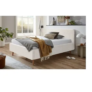 meise.möbel Holzbett Polsterbett Mattis, weiß Flausch, 140/160/180 x 200 cm, verschieden weiß 140 cm
