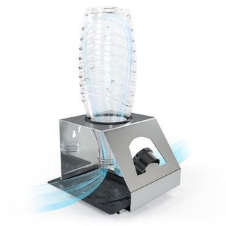 SODACLEAN® Premium Flaschenhalter mit Abtropfwanne - für SodaStream Duo Crystal Flaschen | aus hochwertigem Edelstahl - Abtropfhalter mit Deckelhalterung | Easy Fuse Power Emil UVM. (1er)