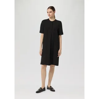 comma casual identity Minikleid T-Shirt-Kleid mit Stehkragen Stickerei schwarz 32