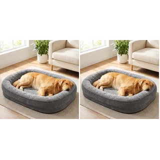 luxuskollektion Hundebett Orthopädisch 128 x 80 cm braun