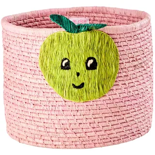 rund Raffia Korb - Rosa