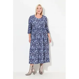 Ulla Popken Kleid A-Linie Schwarz/Blau 54/56