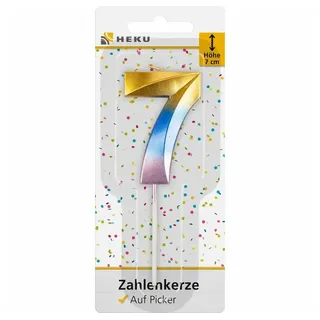 HEKU Geburtstagskerze Zahlenkerze 7 auf Picker - Idena Geburtstagskerze 7cm