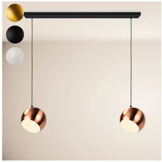 s.luce Pendelleuchte Ball Esstisch-Pendelleuchte 2-5-flammig Ø 30cm Balken 160cm Gold goldfarben