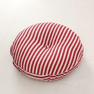 DOTBUY-SHOP Sitzkissen, Baumwoll-Leinen Sitzkissen Abnehmbar und Waschbar, Stuhlkissen Kinder mit Separatem Innenfutter, Sitzpolster für Garten, Büro (Rot Gestreift,40cm/15.7’’)