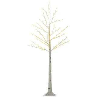 Homcom Lichterbaum Kunststoff 20x150,0x20 cm 120 Warmweiß LED IP44 weiß