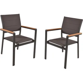 Garden Pleasure Stapelstuhl Davina 58 x 57 x 86 cm braun/grau 2 St.