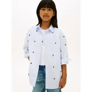 Tommy Hilfiger Hemdbluse TOMMY HILFIGER "STRIPED STAR SHIRT LONG SLEEVE", Mädchen, Gr.