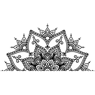 SUPERDANT Schwarze Mandala Wandaufkleber Skelett Mandala Wandaufkleber Kopfteil Aufkleber Blumen Mandala Wandaufkleber Deckendekoration Für Schlafzimmer Wohnzimmer Yoga Studio