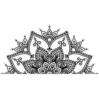 SUPERDANT Schwarze Mandala Wandaufkleber Skelett Mandala Wandaufkleber Kopfteil Aufkleber Blumen Mandala Wandaufkleber Deckendekoration Für Schlafzimmer Wohnzimmer Yoga Studio