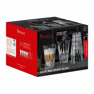 SPIEGELAU Latte-Macchiato-Glas Perfect Serve Collection Perfect 4er Set, Kristallglas weiß
