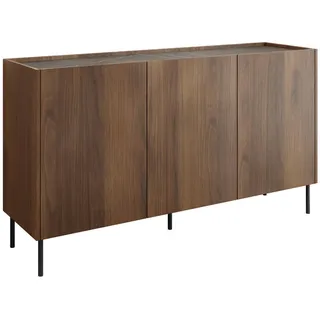 Mirjan24 Tewos K144 144 x 78 x 37 cm Nuss Warmia / Marmor Schwarz